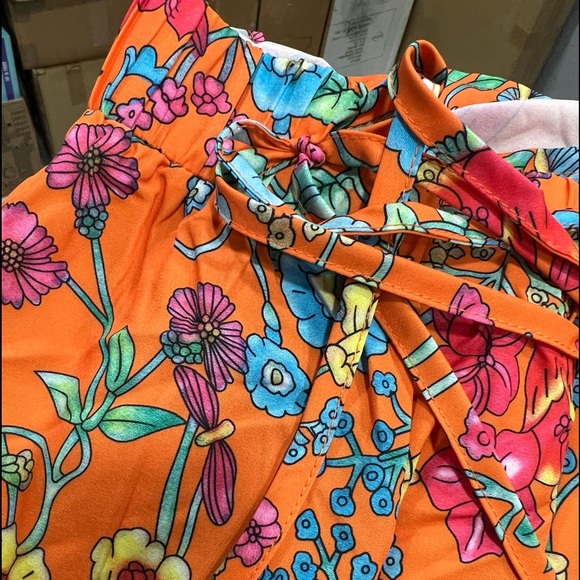 Boho Orange Floral Print Maxi Skirt - Picture 6 of 7